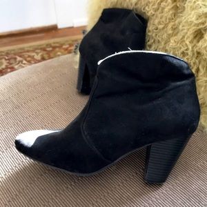 Report black suede booties